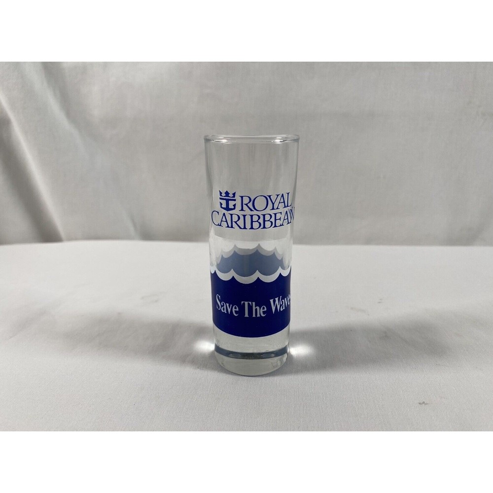 Royal Caribbean Cruise Line Shot Glass Shooter Save the Waves 4" Tall # 131